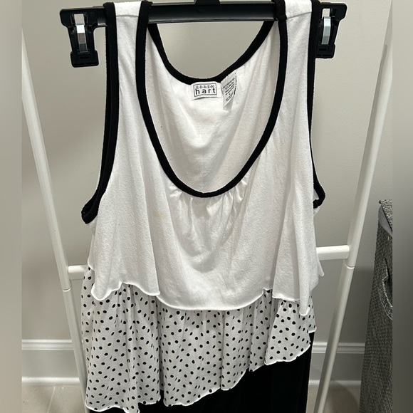 Black-and-white layered tunic top - Picture 2 of 4